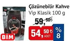 VİP KLASİK ÇÖZÜNEBİLİR KAHVE 100 G